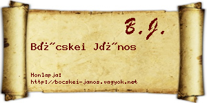 Böcskei János névjegykártya